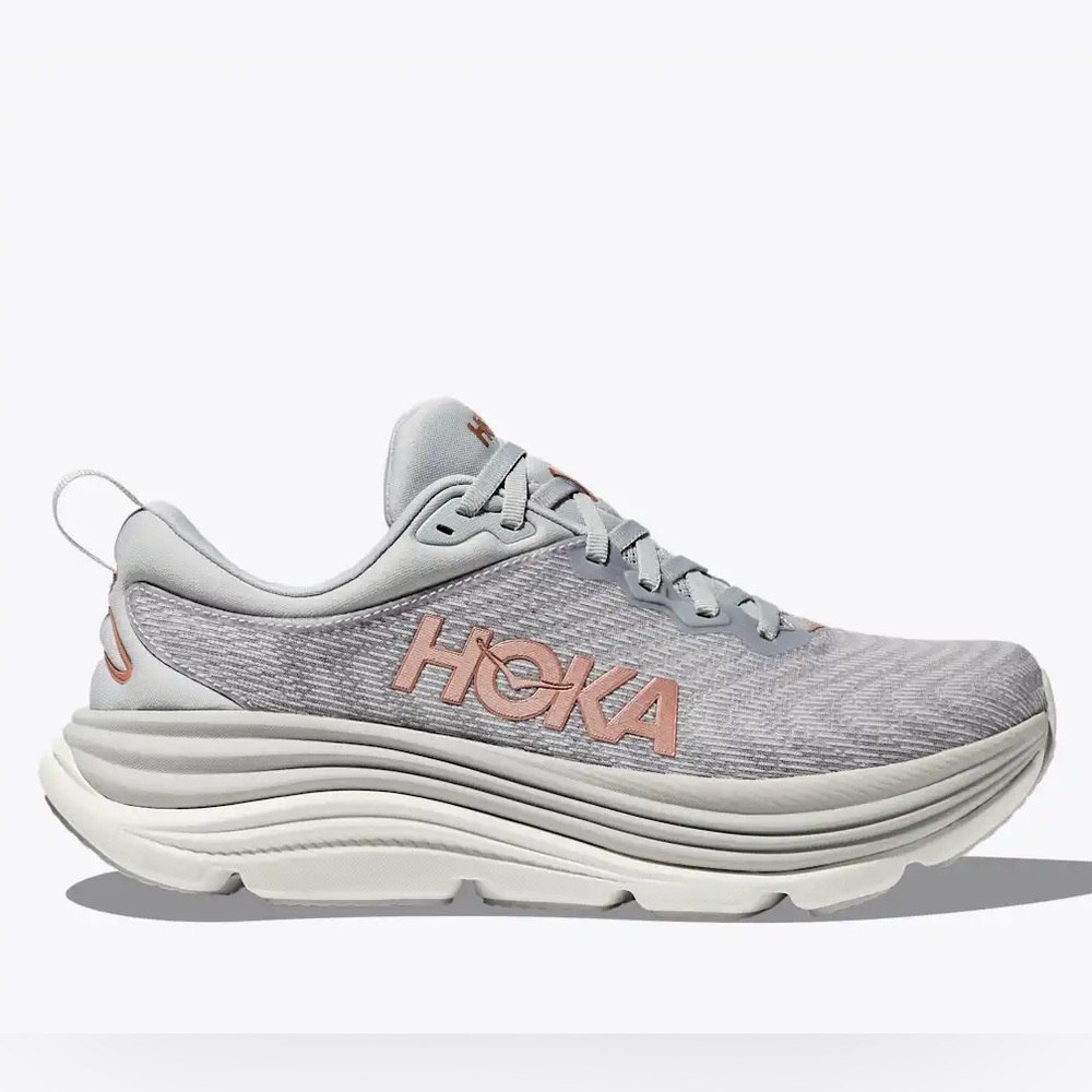 HOKA Women's Gaviota 5 Light Gray Athletic Shoes Sneakers Like New